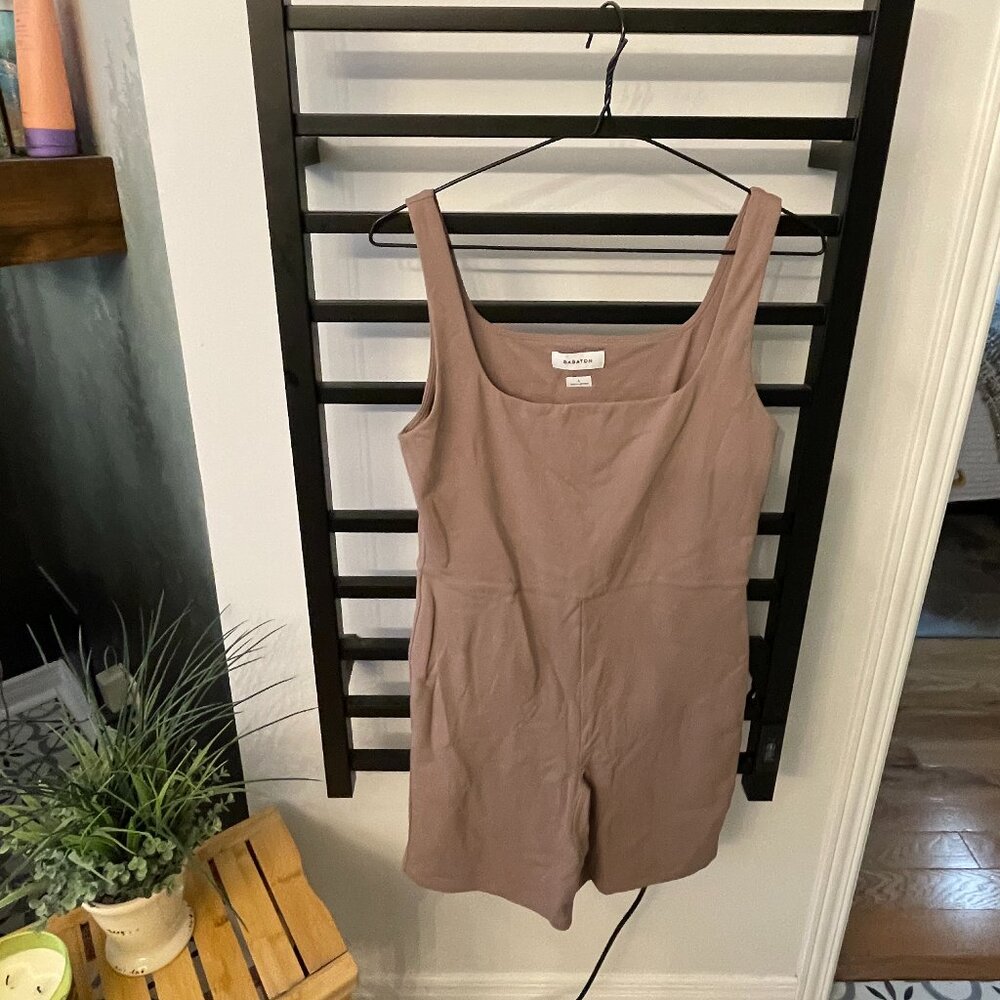 Babaton Sleeveless Romper – Neutral Taupe | Size L